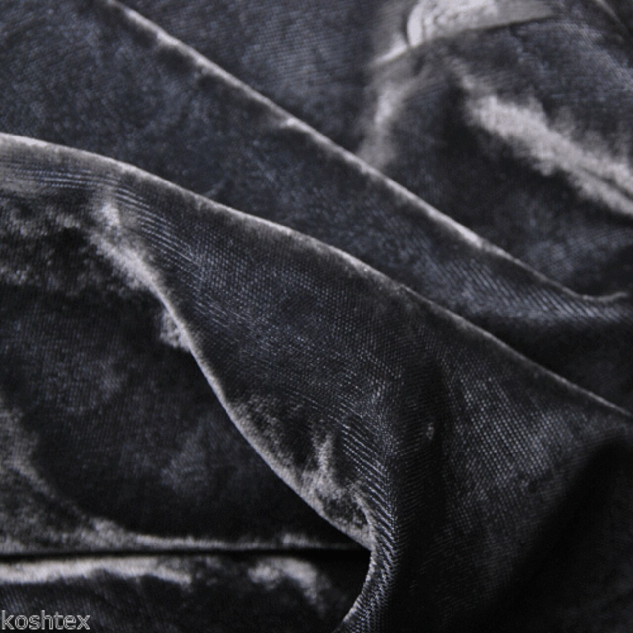 1 Yard Charcoal Silky Rayon Velvet Pre-Washed Fabric For Dresses